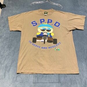 Logotel S.P.P.D. To Serve and Neglect T Shirt Mens XL Brown Cotton Crew Neck Tee